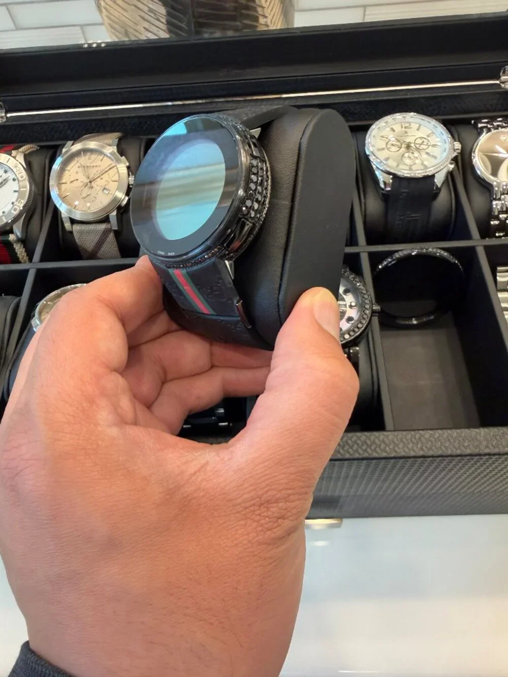 Gucci Swiss Made Watch | Genuine Black Diamond Bezel | Rare